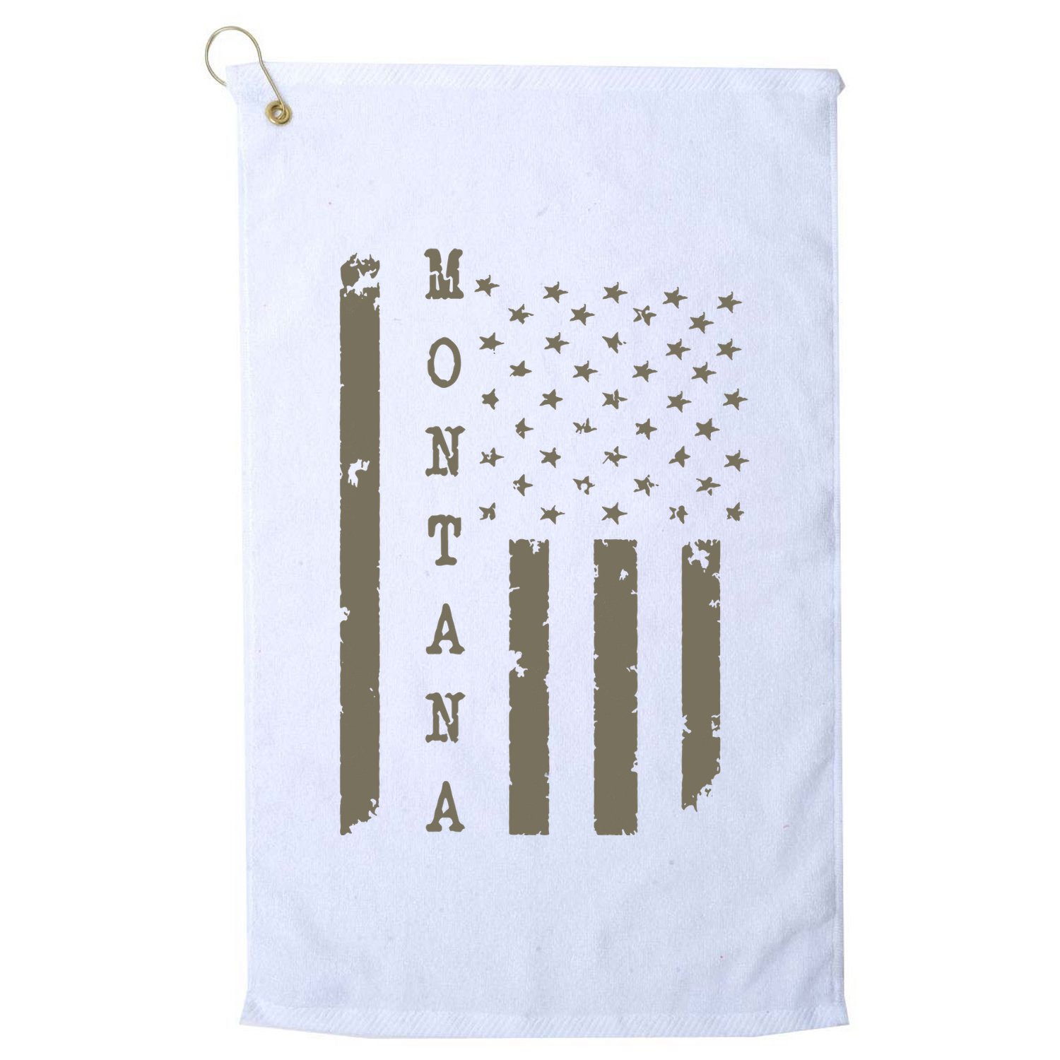 State Of Montana Vintage American Flag Golf Towel
