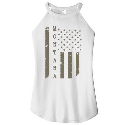 State Of Montana Vintage American Flag Women's Perfect Tri Rocker Tank