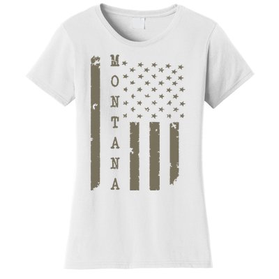 State Of Montana Vintage American Flag Women's T-Shirt