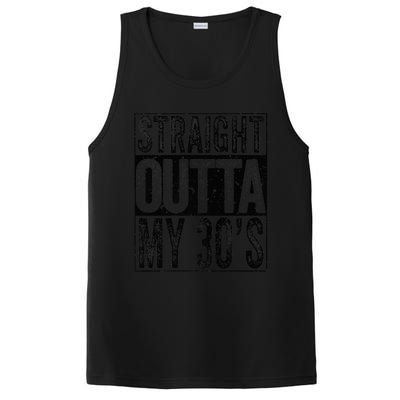 Straight Outta My 30's Shirt 40th Birthday  Wo Gift PosiCharge Competitor Tank