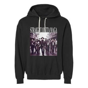 Straight Outta Maga Funny Trump 2024 Funny Garment-Dyed Fleece Hoodie