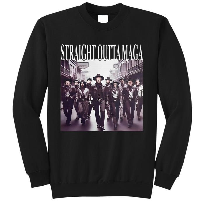 Straight Outta Maga Funny Trump 2024 Funny Tall Sweatshirt