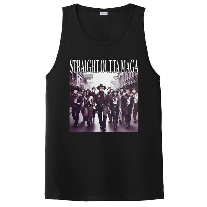 Straight Outta Maga Funny Trump 2024 Funny PosiCharge Competitor Tank