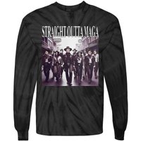 Straight Outta Maga Funny Trump 2024 Funny Tie-Dye Long Sleeve Shirt