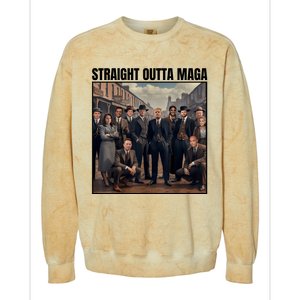 Straight Outta Maga Funny Trump 2024 Colorblast Crewneck Sweatshirt