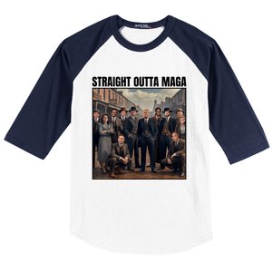 Straight Outta Maga Funny Trump 2024 Baseball Sleeve Shirt