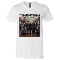 Straight Outta Maga Funny Trump 2024 V-Neck T-Shirt