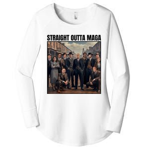 Straight Outta Maga Funny Trump 2024 Women's Perfect Tri Tunic Long Sleeve Shirt