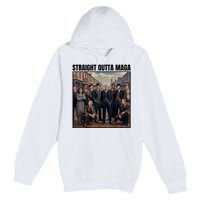 Straight Outta Maga Funny Trump 2024 Premium Pullover Hoodie