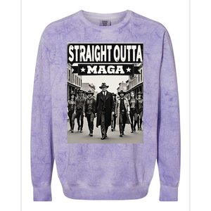 Straight Outta Maga Funny Trump 2024 Colorblast Crewneck Sweatshirt