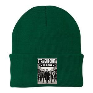 Straight Outta Maga Funny Trump 2024 Knit Cap Winter Beanie