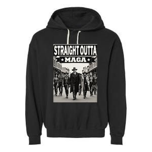 Straight Outta Maga Funny Trump 2024 Garment-Dyed Fleece Hoodie