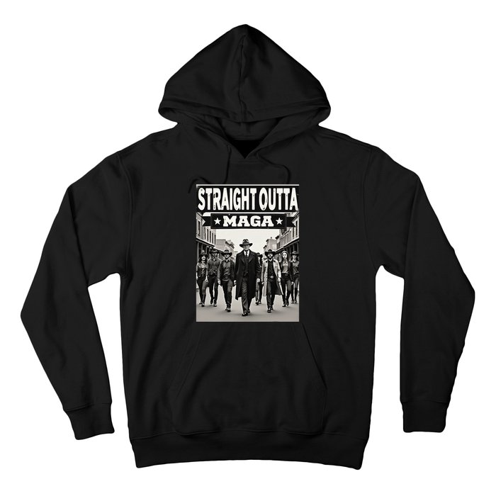 Straight Outta Maga Funny Trump 2024 Hoodie