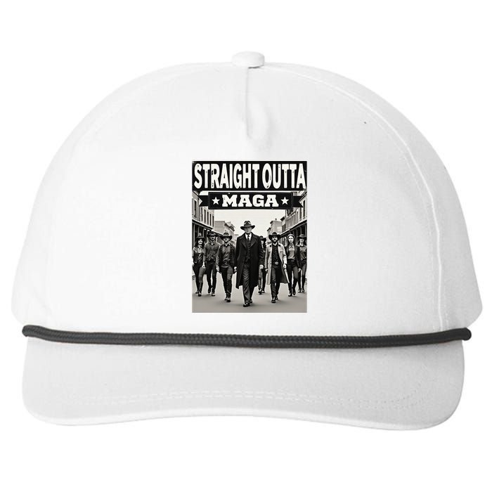 Straight Outta Maga Funny Trump 2024 Snapback Five-Panel Rope Hat