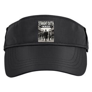 Straight Outta Maga Funny Trump 2024 Adult Drive Performance Visor