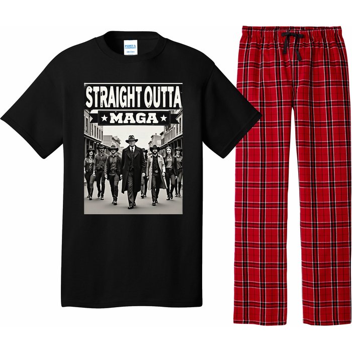 Straight Outta Maga Funny Trump 2024 Pajama Set