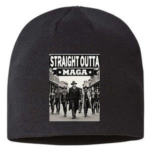 Straight Outta Maga Funny Trump 2024 Sustainable Beanie