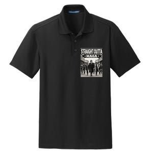 Straight Outta Maga Funny Trump 2024 Dry Zone Grid Polo