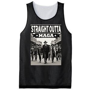 Straight Outta Maga Funny Trump 2024 Mesh Reversible Basketball Jersey Tank