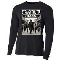 Straight Outta Maga Funny Trump 2024 Cooling Performance Long Sleeve Crew