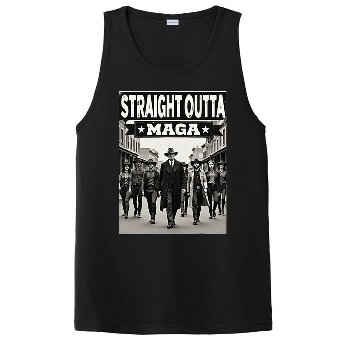 Straight Outta Maga Funny Trump 2024 PosiCharge Competitor Tank