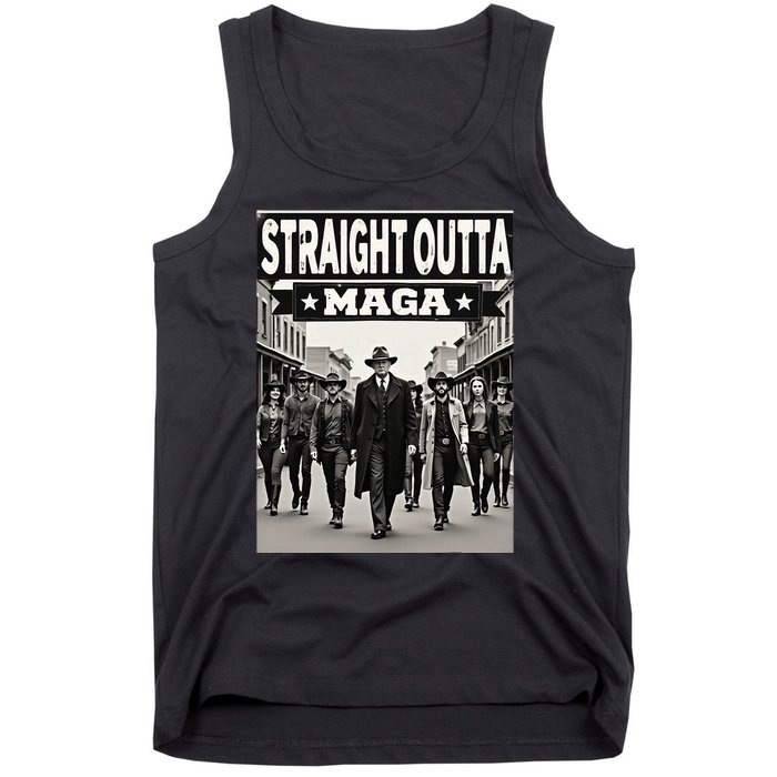 Straight Outta Maga Funny Trump 2024 Tank Top