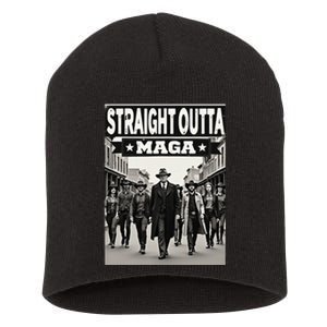 Straight Outta Maga Funny Trump 2024 Short Acrylic Beanie