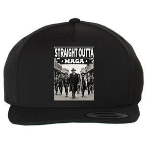 Straight Outta Maga Funny Trump 2024 Wool Snapback Cap