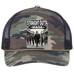 Straight Outta Maga Funny Trump 2024 Retro Rope Trucker Hat Cap