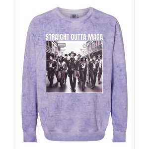 Straight Outta Maga Funny Trump 2024 Colorblast Crewneck Sweatshirt