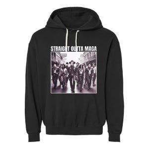 Straight Outta Maga Funny Trump 2024 Garment-Dyed Fleece Hoodie