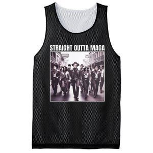 Straight Outta Maga Funny Trump 2024 Mesh Reversible Basketball Jersey Tank