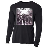 Straight Outta Maga Funny Trump 2024 Cooling Performance Long Sleeve Crew