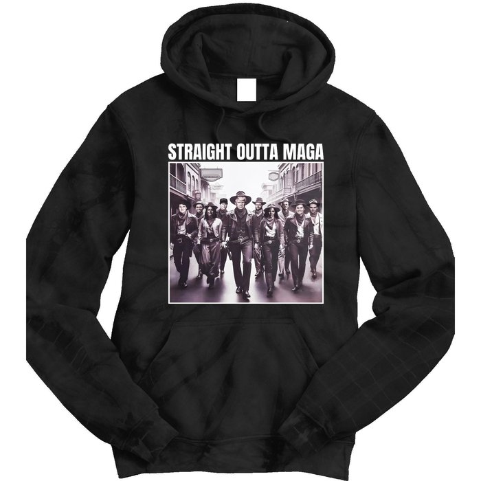 Straight Outta Maga Funny Trump 2024 Tie Dye Hoodie