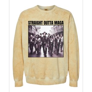 Straight Outta Maga Funny Trump 2024 Colorblast Crewneck Sweatshirt