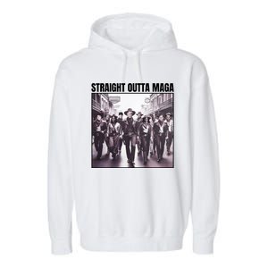 Straight Outta Maga Funny Trump 2024 Garment-Dyed Fleece Hoodie