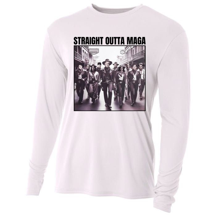 Straight Outta Maga Funny Trump 2024 Cooling Performance Long Sleeve Crew