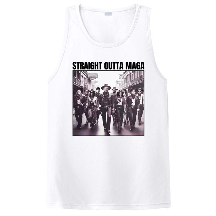 Straight Outta Maga Funny Trump 2024 PosiCharge Competitor Tank