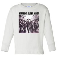 Straight Outta Maga Funny Trump 2024 Toddler Long Sleeve Shirt