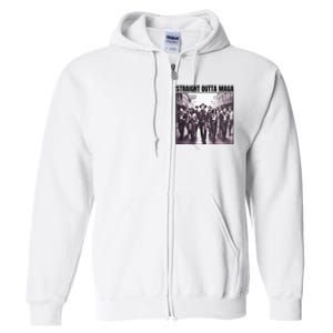 Straight Outta Maga Funny Trump 2024 Full Zip Hoodie