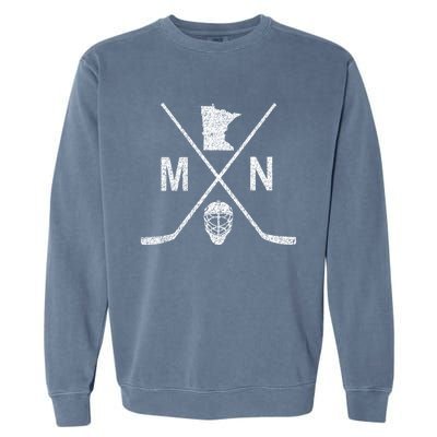 State Of Mn Hockey Gift Vintage Look Gift Garment-Dyed Sweatshirt