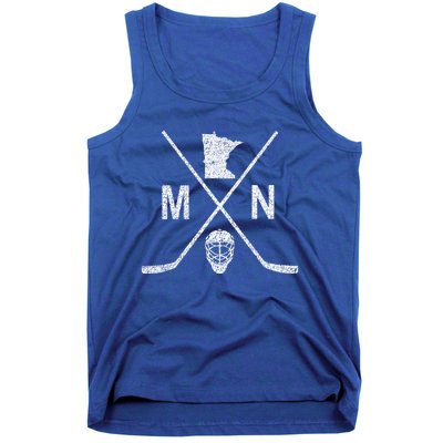 State Of Mn Hockey Gift Vintage Look Gift Tank Top