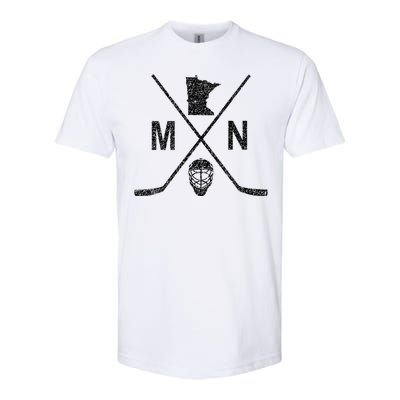 State Of Mn Hockey Gift Vintage Look Gift Softstyle CVC T-Shirt