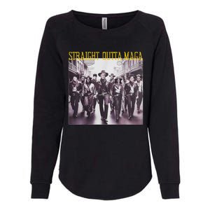 Straight Outta Maga Western Cowboy Outfit Trump 2024 Womens California Wash Sweatshirt