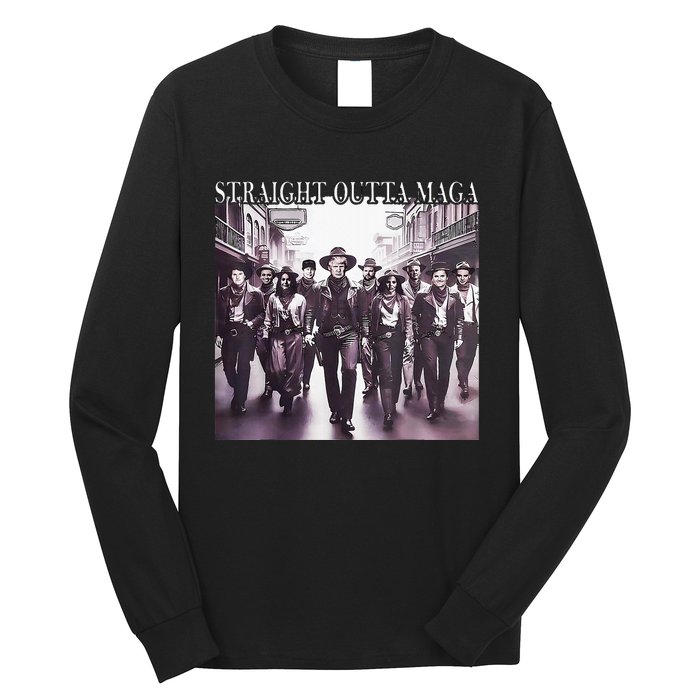 Straight Outta Maga Funny Trump 2024 Long Sleeve Shirt