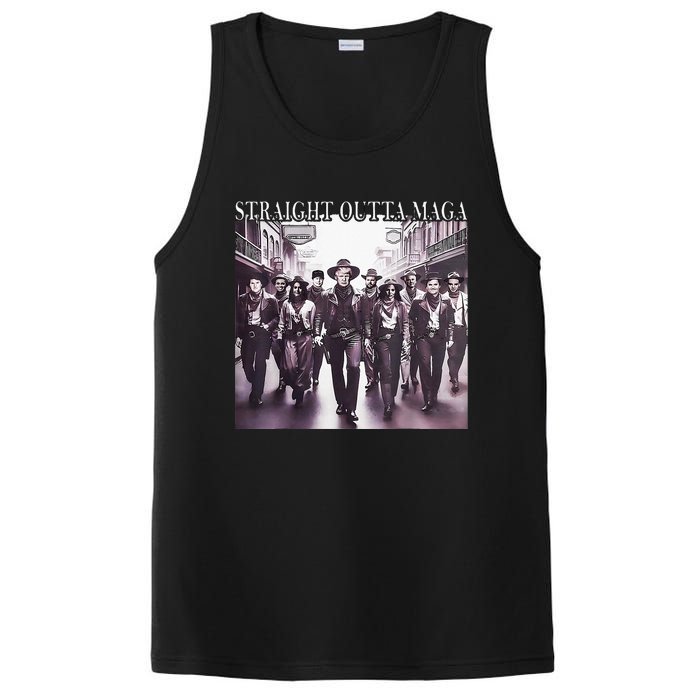 Straight Outta Maga Funny Trump 2024 PosiCharge Competitor Tank