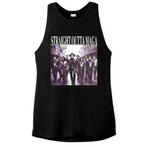 Straight Outta Maga Funny Trump 2024 Ladies PosiCharge Tri-Blend Wicking Tank