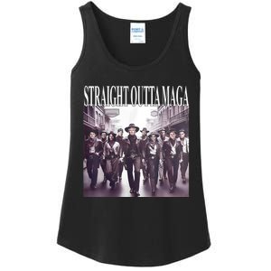 Straight Outta Maga Funny Trump 2024 Ladies Essential Tank