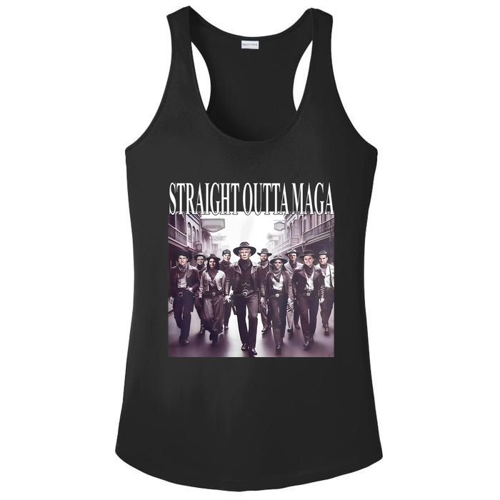 Straight Outta Maga Funny Trump 2024 Ladies PosiCharge Competitor Racerback Tank