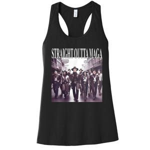 Straight Outta Maga Funny Trump 2024 Women's Racerback Tank